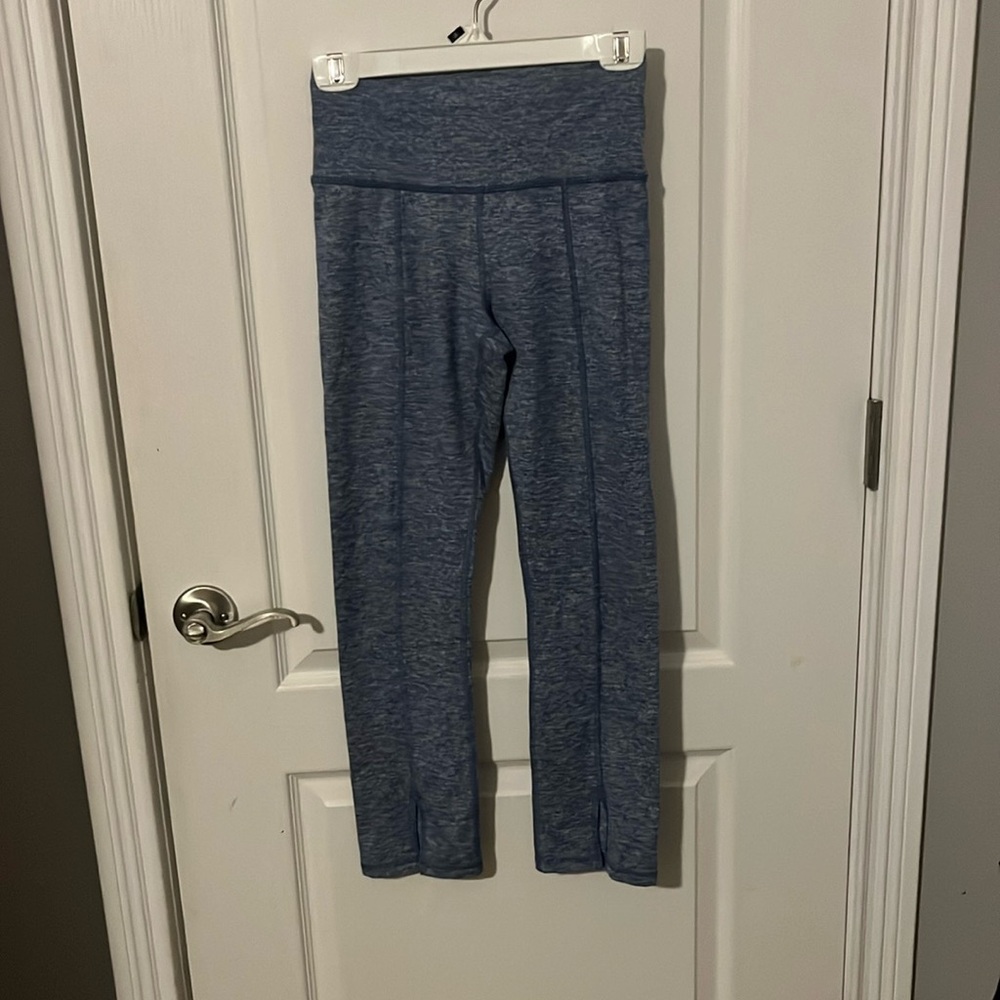aerie blue and white flair leggings